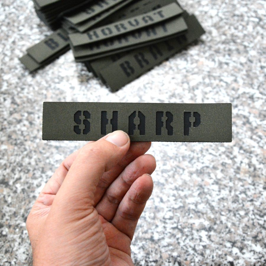 1" x 5" Custom Text Laser Cut Tactical ID Name & Branch Tapes Patch with hook fastener at the back