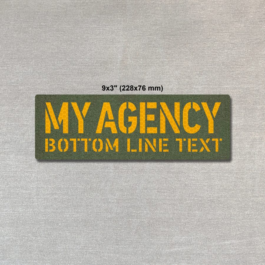10,5" x 3" Custom Text Laser Cut Tactical ID Patch with hook fastener at the back