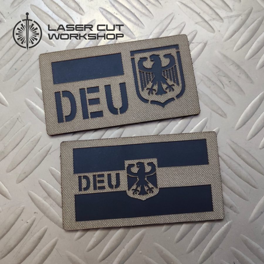 Custom Laser Cut Tactical ID 3"x2" DEU GERMANY Flag Patch for Military, ARMY, POLICE, Law enforcement, K9, Sheriffs, SWAT, Security, EMS, FBI, Fire Services etc.