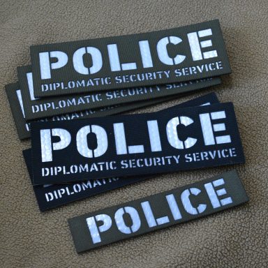 Custom ID Patches made to order, different sizes and colors with velcro hooks on the back