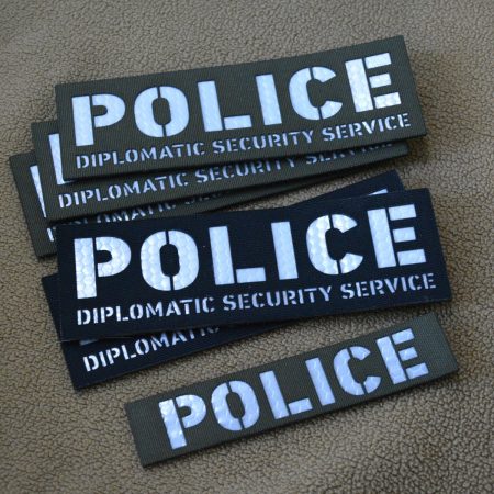 Custom ID Patches made to order, different sizes and colors with velcro hooks on the back