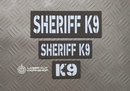 Custom K9 ID SHERIFF K-9, K9 UNIT, POLICE K9 Patches made to order, different sizes and colors with velcro hooks on the back