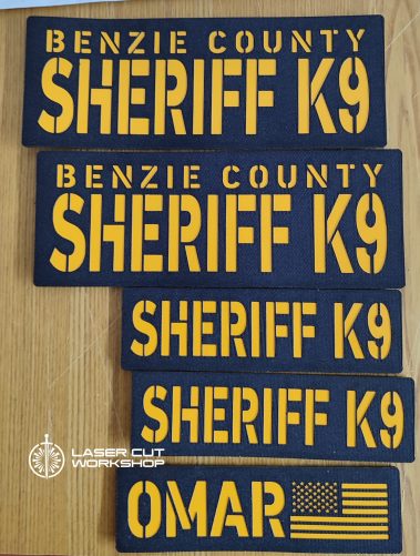 Custom K9 ID SHERIFF K-9, K9 UNIT, POLICE K9 Patches made to order, different sizes and colors with velcro hooks on the back
