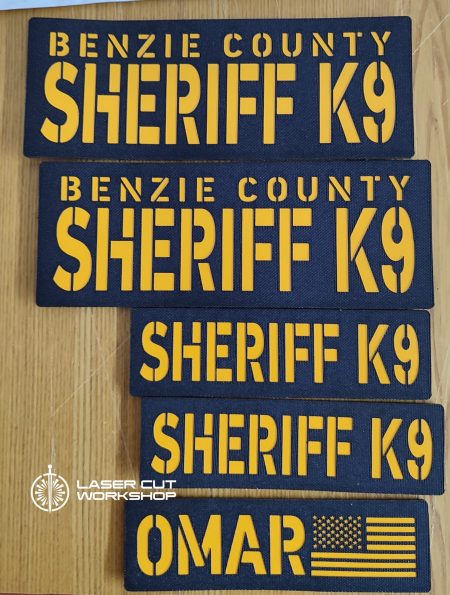 Custom K9 ID SHERIFF K-9, K9 UNIT, POLICE K9 Patches made to order, different sizes and colors with velcro hooks on the back