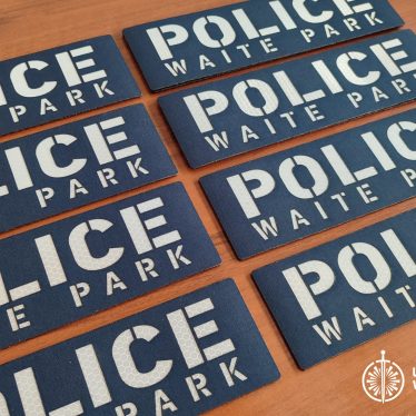 Custom POLICE, SHERIFF, ID Patches made to order, different sizes and colors with velcro hooks on the back