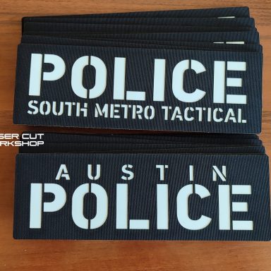 Custom POLICE, SHERIFF, ID Patches made to order, different sizes and colors with velcro hooks on the back
