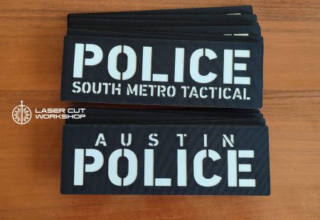 Custom POLICE, SHERIFF, ID Patches made to order, different sizes and colors with velcro hooks on the back