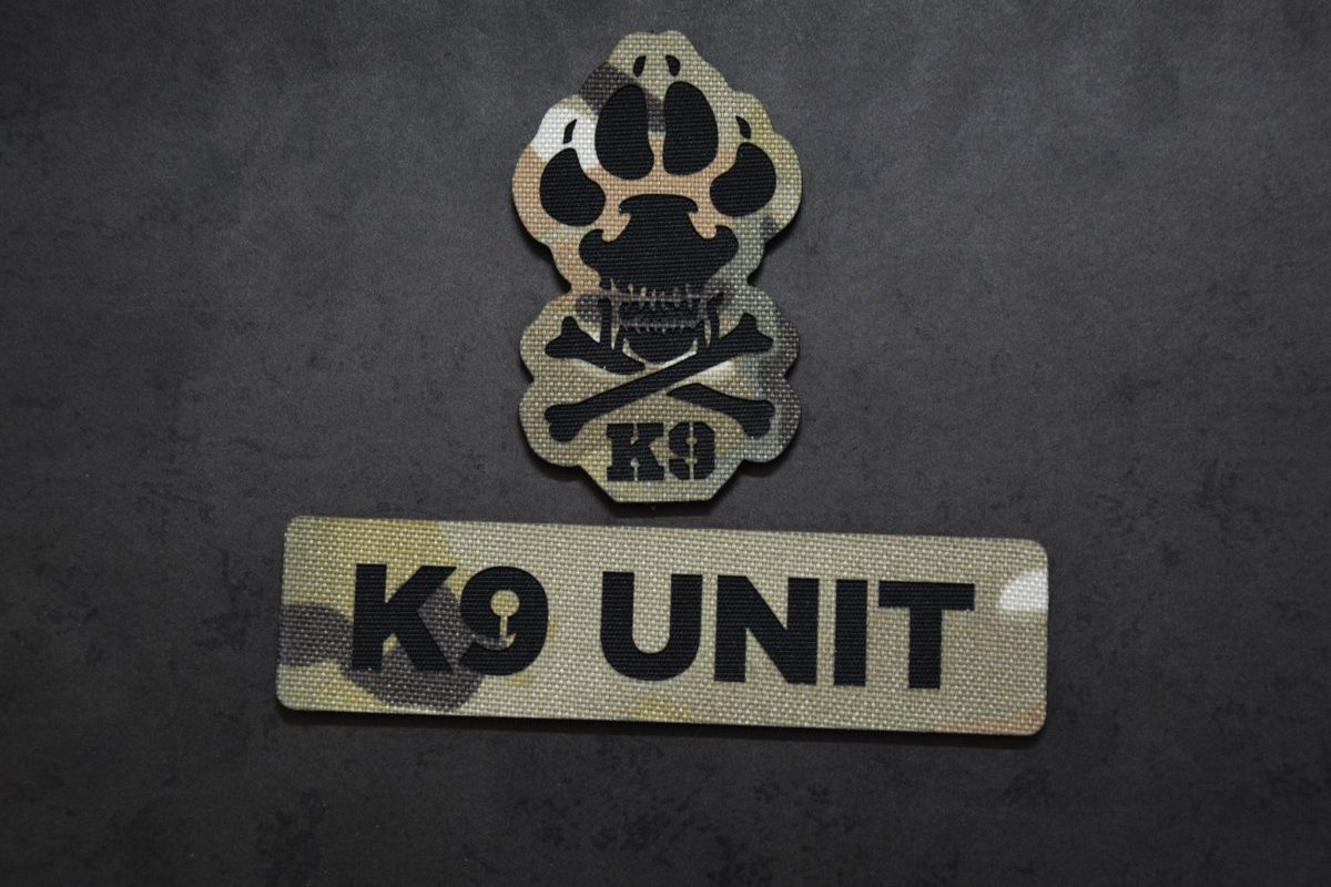 Custom K9 Patches made to order, different sizes and colors with velcro hooks on the back