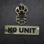 Custom K9 Patches made to order, different sizes and colors with velcro hooks on the back