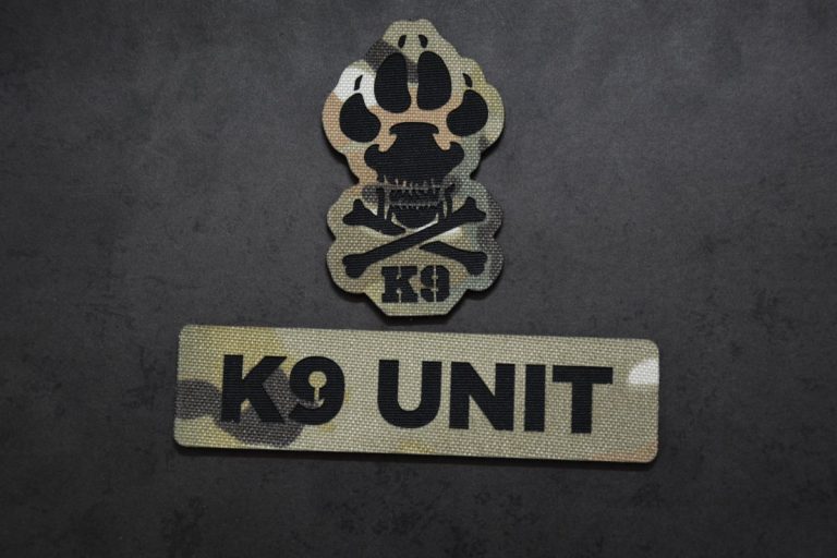 Custom K9 Patches made to order, different sizes and colors with velcro hooks on the back